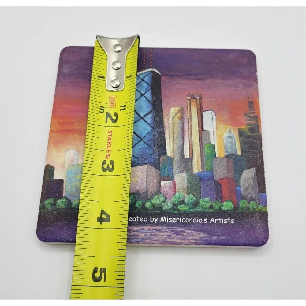 CoasterStone Set Of 4 Chicago Skyline 4